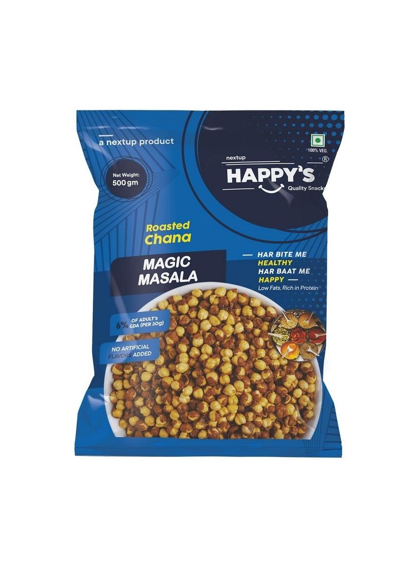 Next Up Happys Roasted Chana – Magic Masala Protein Snack | 500 Gm (Pack of 2)