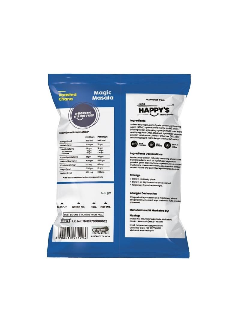 Next Up Happys Roasted Chana – Magic Masala Protein Snack | 500 Gm (Pack of 2)