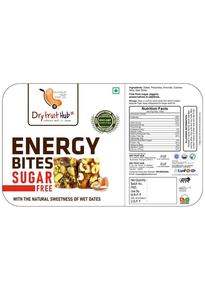 Dry Fruit Hub Energy Bites Sugar Free â€“ Dates Chikki | 1kg - Indya