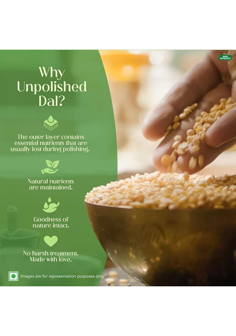 Tata Sampann Unpolished Toor Dal/Arhar Dal, 1Kg - Indya