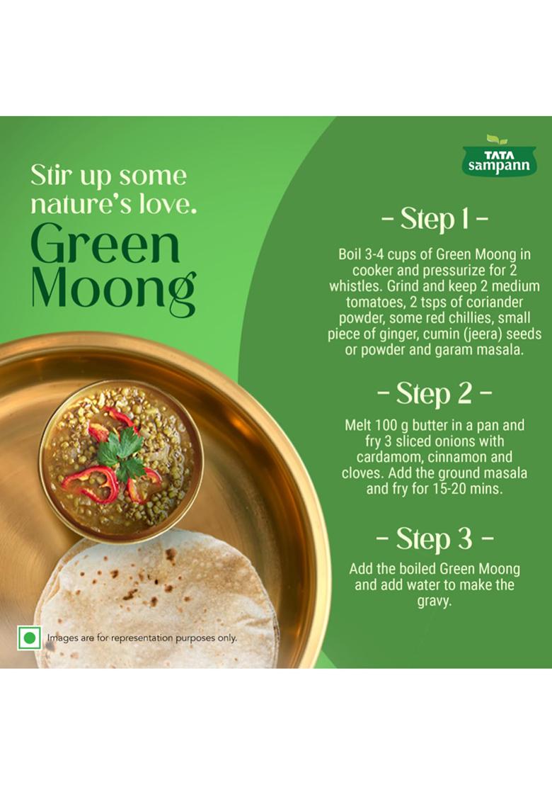 Tata Sampann Unpolished Green Moong Dal (Whole), 500Gm