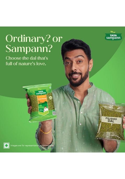 Tata Sampann Unpolished Green Moong Dal (Whole), 500Gm