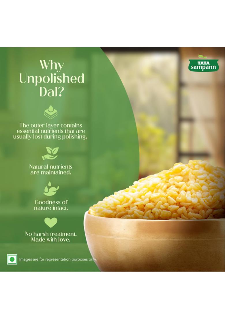 Tata Sampann Unpolished Moong Dal (Split), 500G