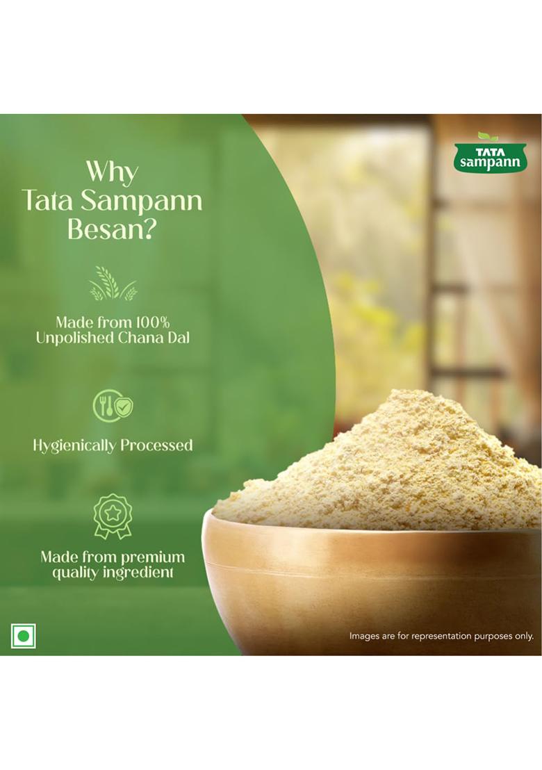 Tata Sampann 100% Chana Dal Fine Besan, Gram Flour, 1 Kg