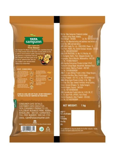 Tata Sampann 100% Chana Dal Fine Besan, Gram Flour, 1 Kg