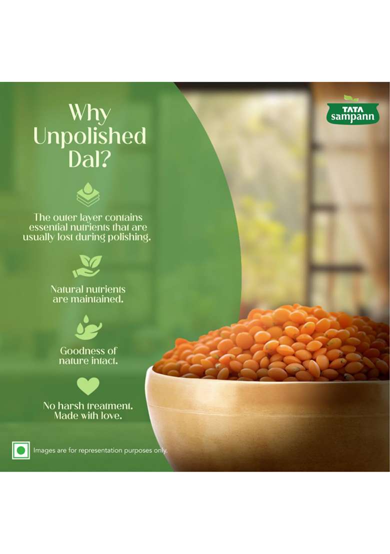 Tata Sampann Masoor Dal, Whole, 1Kg - Indya