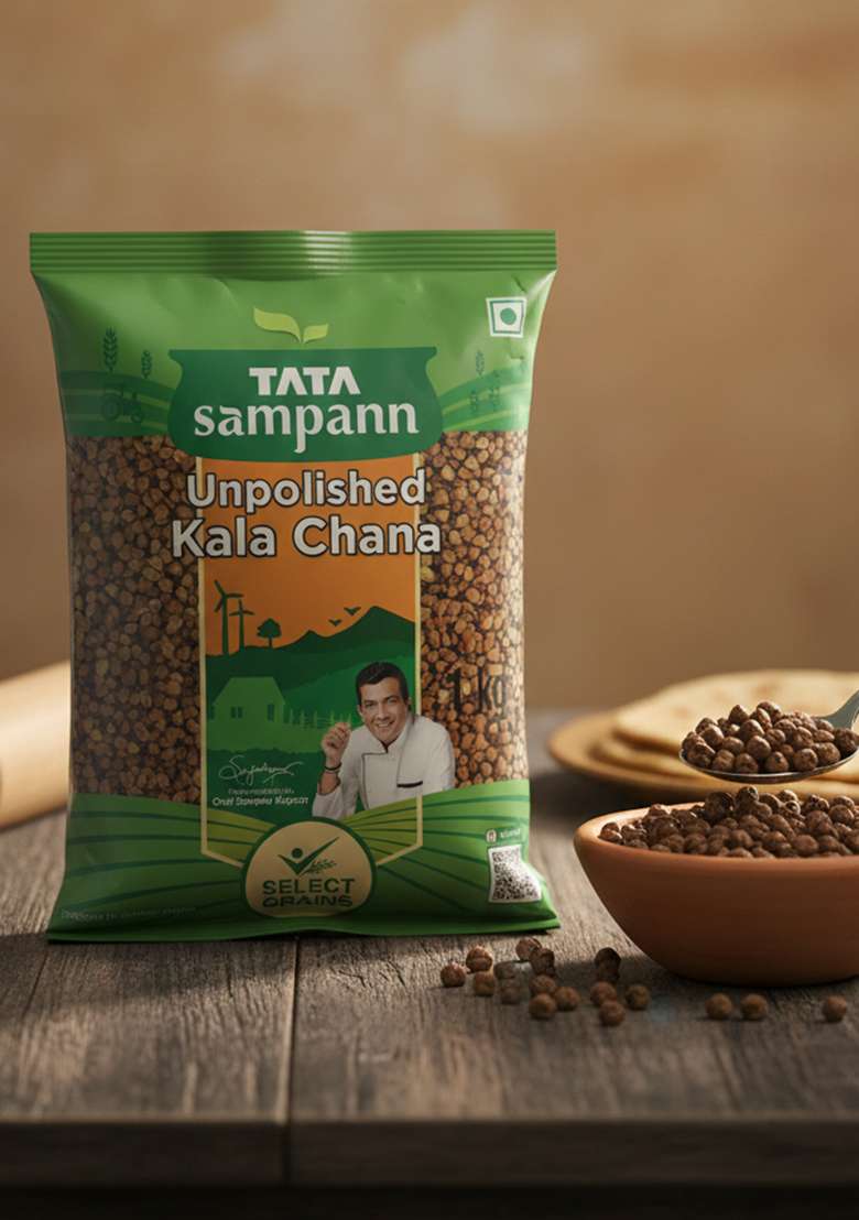 Tata Sampann Unpolished Kala (Black, Brown) Chana, 1Kg - Indya