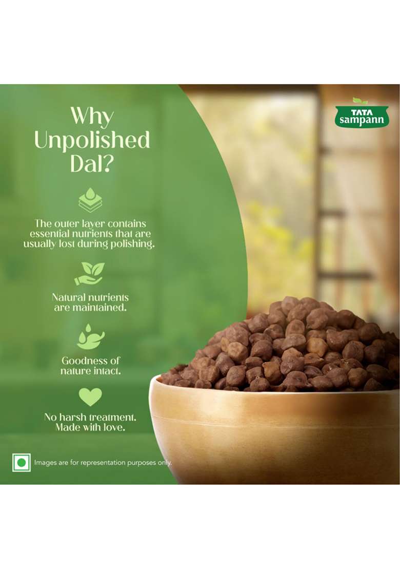 Tata Sampann Unpolished Kala (Black, Brown) Chana, 1Kg - Indya