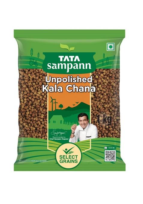 Tata Sampann Unpolished Kala (Black, Brown) Chana, 1Kg