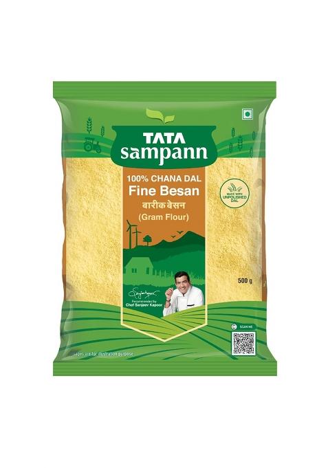 Tata Sampann 100% Chana Dal Fine Besan, Gram Flour, 500G
