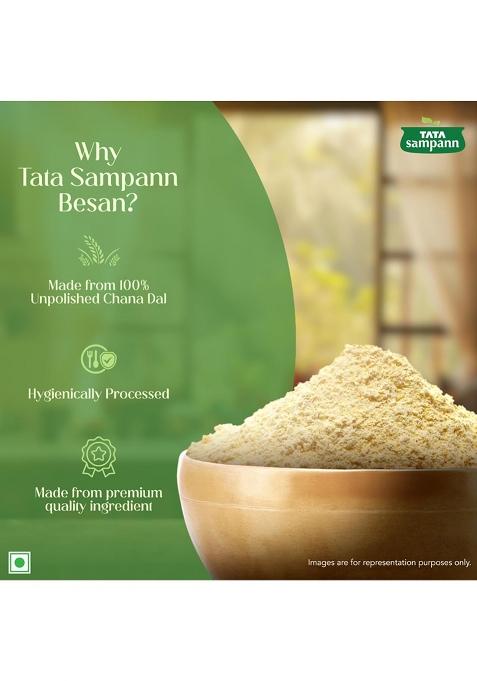 Tata Sampann 100% Chana Dal Fine Besan, Gram Flour, 500G