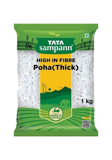 Tata Sampann, High In Fibre Poha(Thick), 1Kg