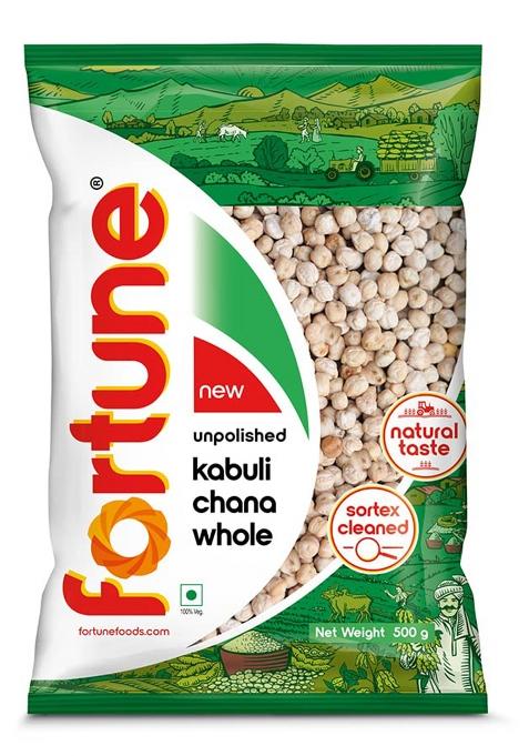 Fortune Kabuli Chana, 500 Gm, Unpolished And Sortex Cleaned