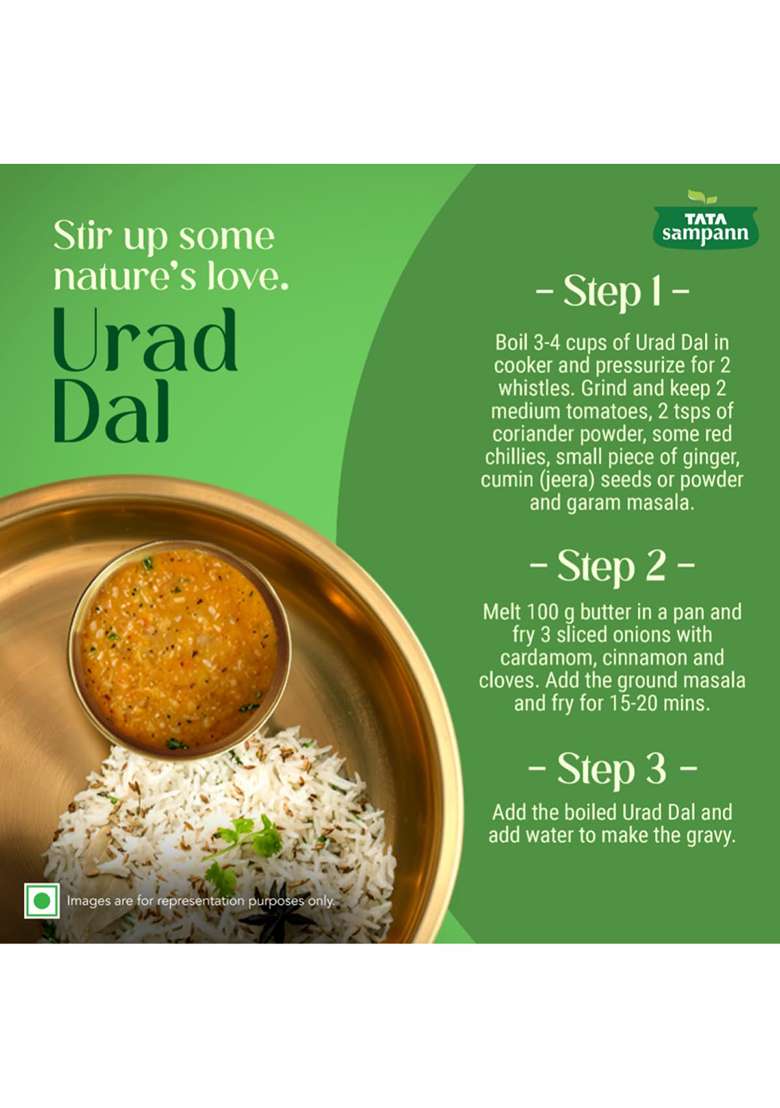 Tata Sampann Unpolished Urad Dal (Split), 1Kg - Indya