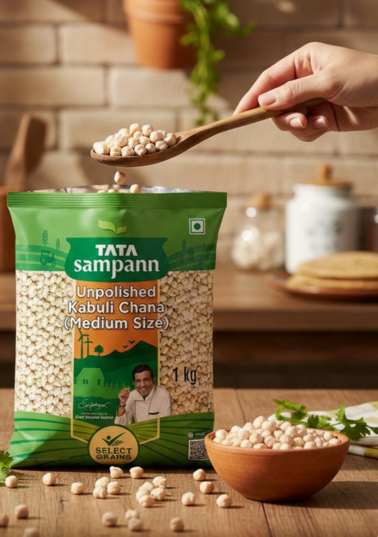 Tata Sampann Unpolished Kabuli Chana, 1 Kg, (Medium Size)
