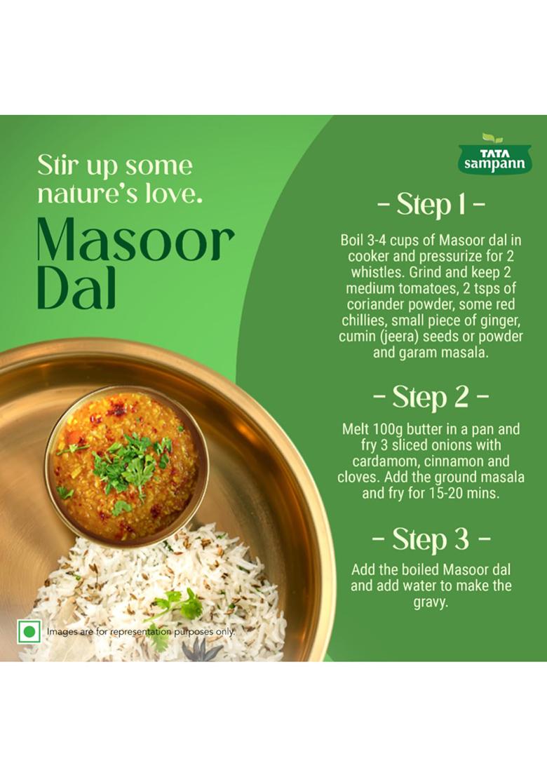 Tata Sampann Unpolished Masoor Dal (Split), 1Kg