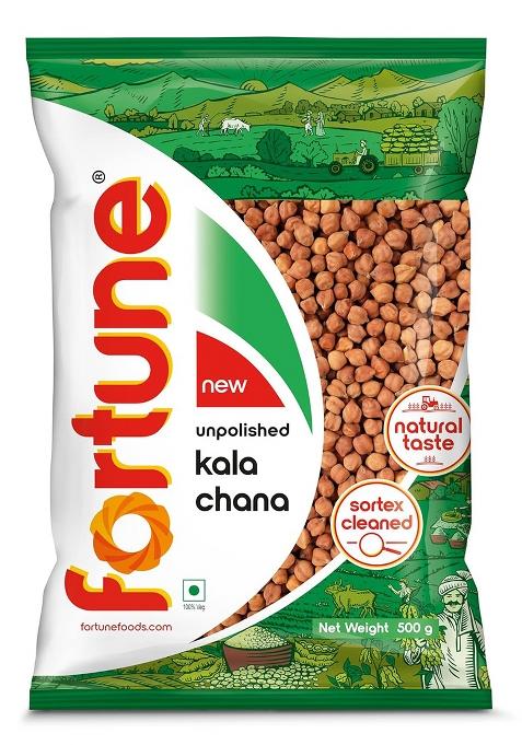 Fortune Kala Chana Whole, 500 Gm, Unpolished And Sortex Cleaned