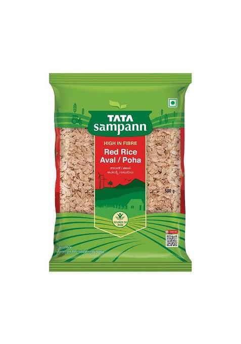 Tata Sampann Red Rice Poha Aval With High Dietary Fibre, 500 G