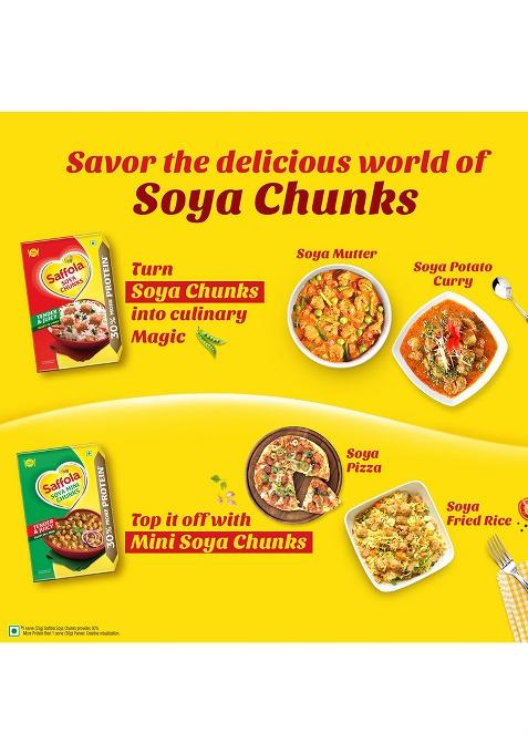 Saffola Soya Chunks, Tender & Juicy, 53% Protein, 1kg
