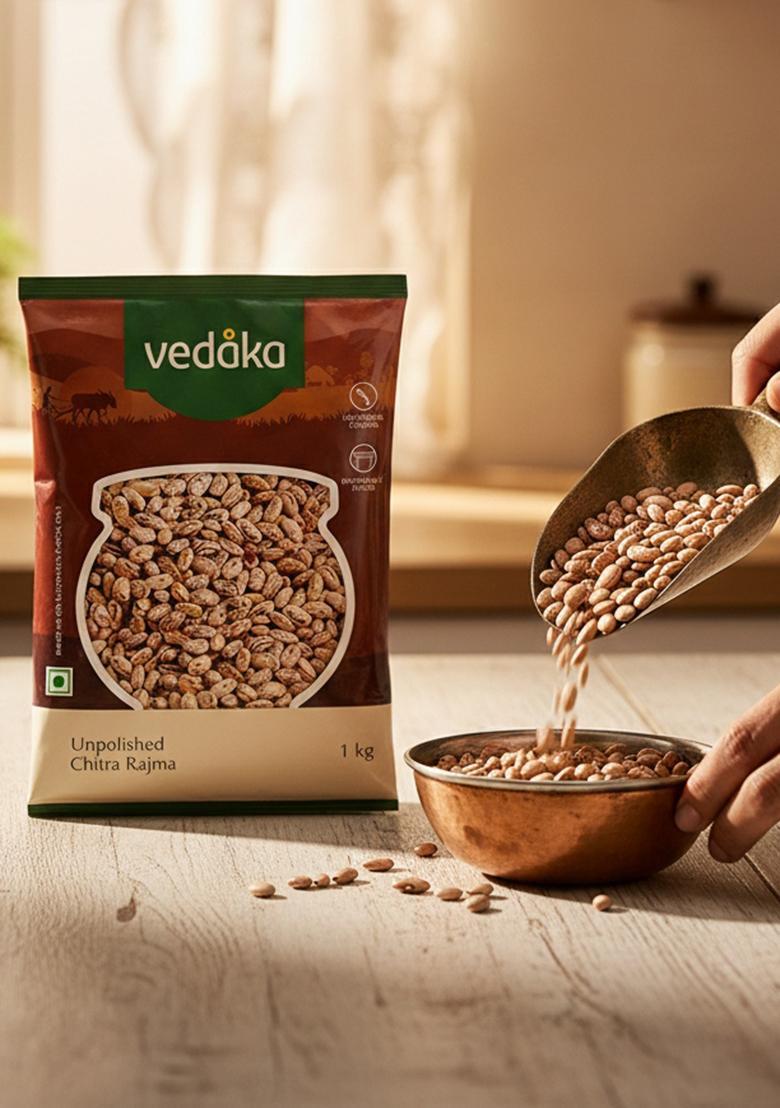 Vedaka Unpolished Chitra Rajma – Premium Chitra Kidney Beans | 1 Kg