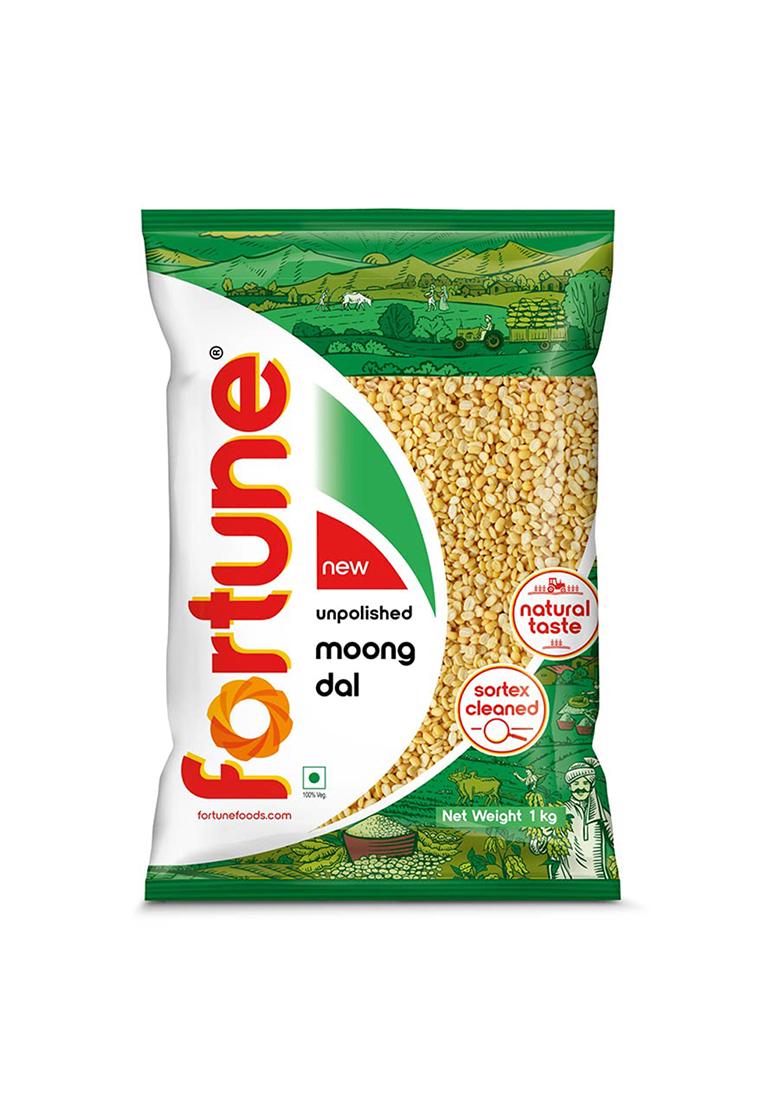 Fortune Moong Dal, 1 kg, Unpolished and Sortex cleaned