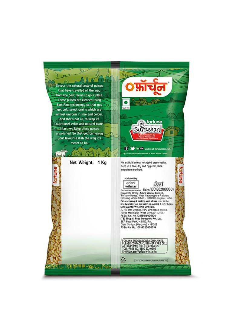 Fortune Moong Dal, 1 kg, Unpolished and Sortex cleaned