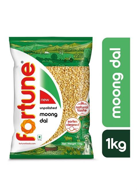 Fortune Moong Dal, 1 kg, Unpolished and Sortex cleaned
