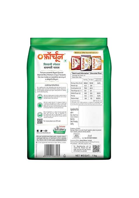 Fortune Biryani Special Basmati Rice, 1 kg |Extra Long Grain Basmati rice (Up to 24 mm) | Ideal for Biryani
