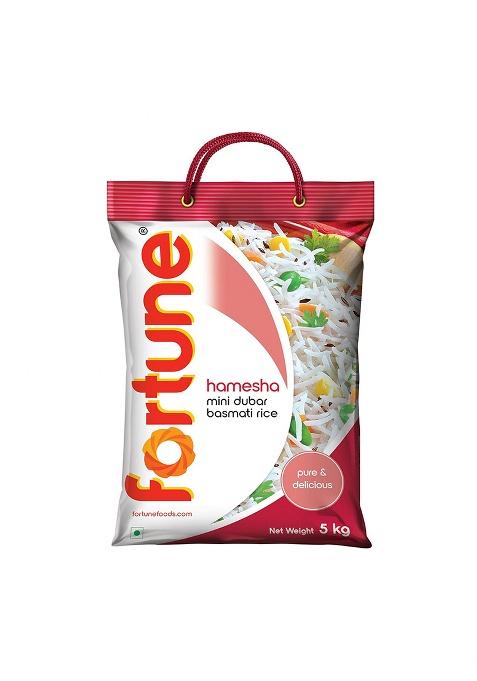 Fortune Hamesha Mini Dubar Basmati Rice, 5 Kg | Fluffy & Non-Sticky | Ideal for Daily Cooking
