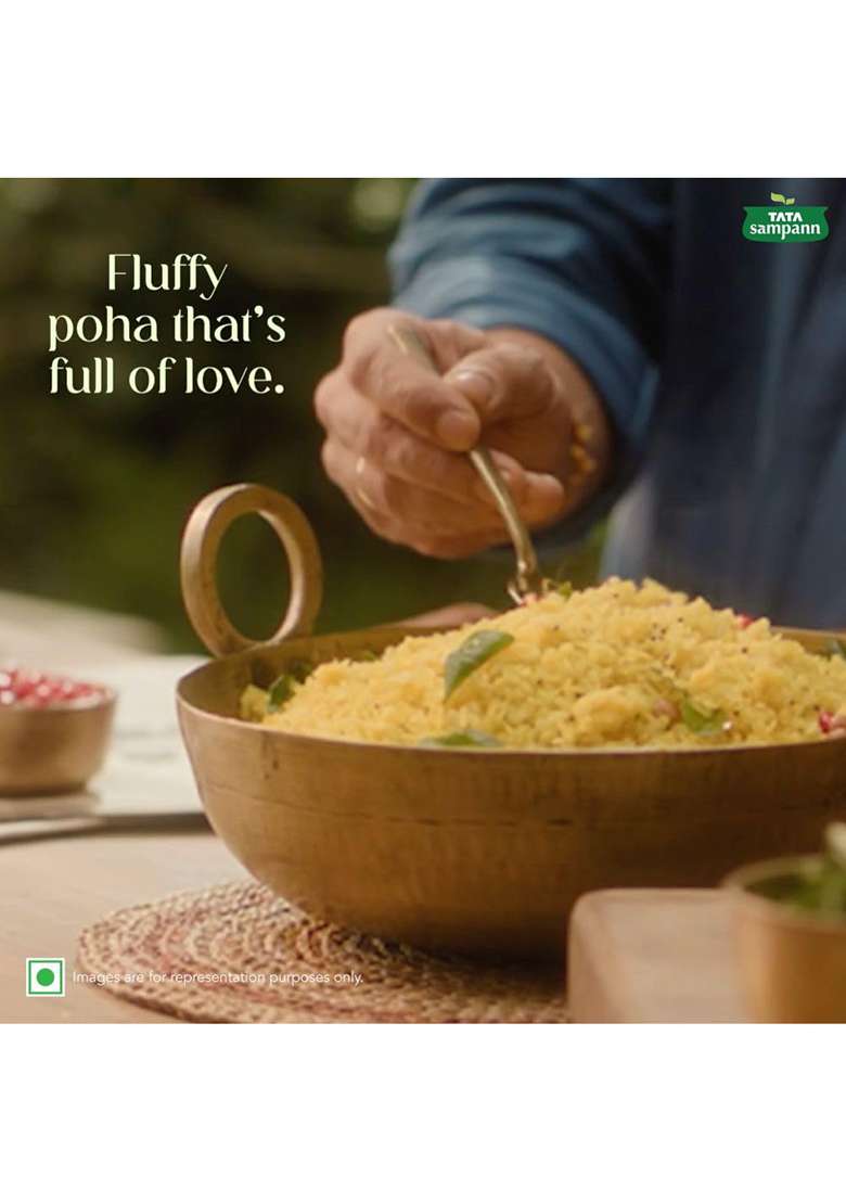 Tata Sampann High in Fibre Popular Poha(Thick), 1kg - Indya