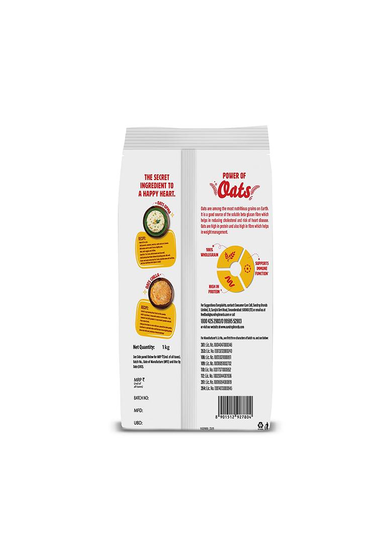 Sundrop Heart Plain Oats, High In Protein, 1kg