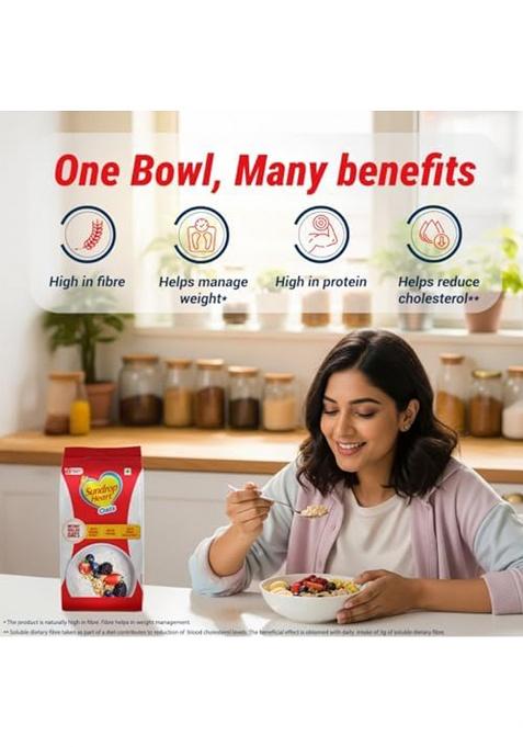 Sundrop Heart Plain Oats, High In Protein, 1kg