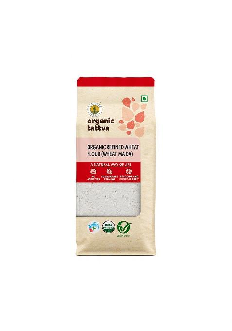 Organic Tattva Maida 500g | Organic Maida Flour | Refined from Whole Wheat | Pure Gluten Free Maida for Baking, Breads, Cookies and Cooking