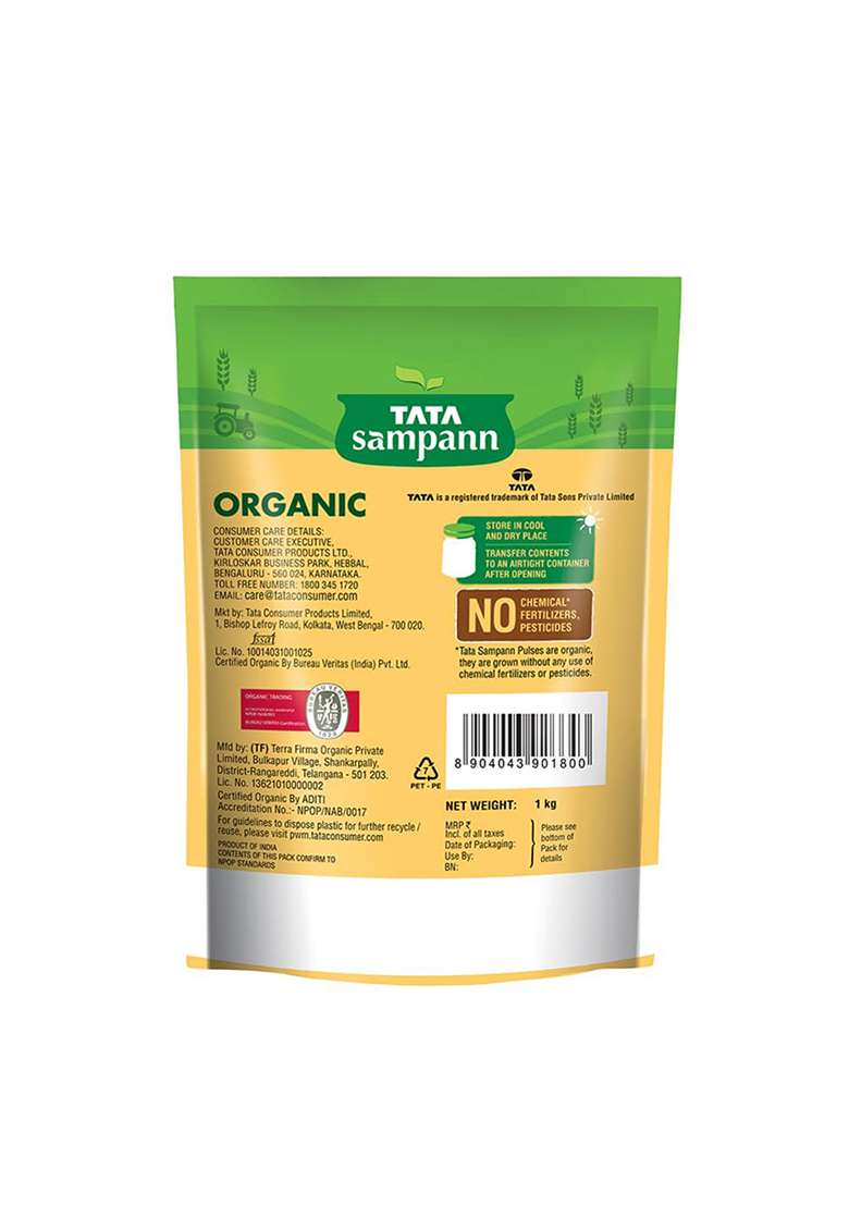 Tata Sampann Organic Unpolished Chana Dal, 1kg - Indya