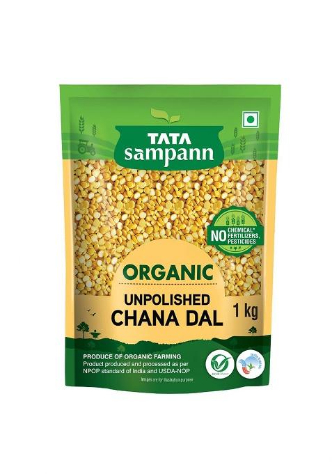 Tata Sampann Organic Unpolished Chana Dal, 1kg