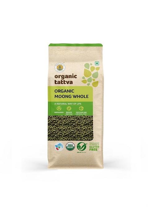 Organic Tattva Moong Dal 500 gm | Organic Green Sabut Moong Dal | Protein Rich & Naturally Grown Green Gram Whole