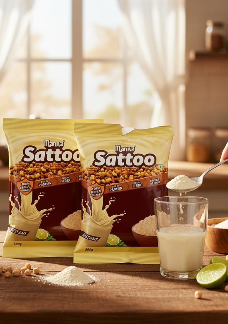 Manna Sattu Powder 1kg, 100% Chana Sattu, Sand roasted and Stone Ground. High protein from natural sources