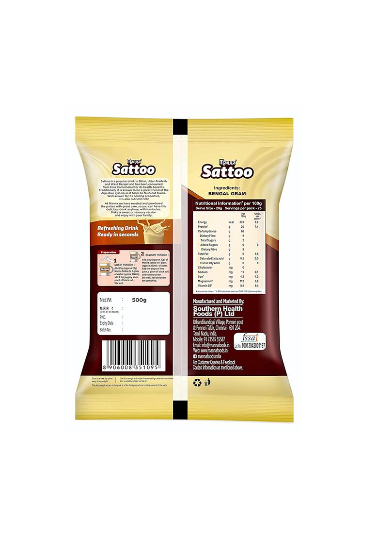 Manna Sattu Powder 1kg, 100% Chana Sattu, Sand roasted and Stone Ground. High protein from natural sources