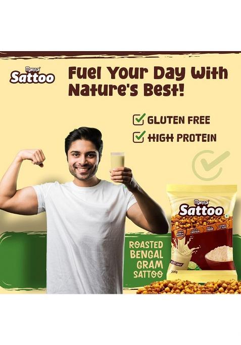 Manna Sattu Powder 1kg, 100% Chana Sattu, Sand roasted and Stone Ground. High protein from natural sources