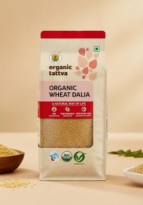 Organic Tattva Wheat Daliya 500g Ã¢â‚¬â€œ Broken Naturally Processed Rava Pure Ideal for Healthy Meals Hygienically Packed