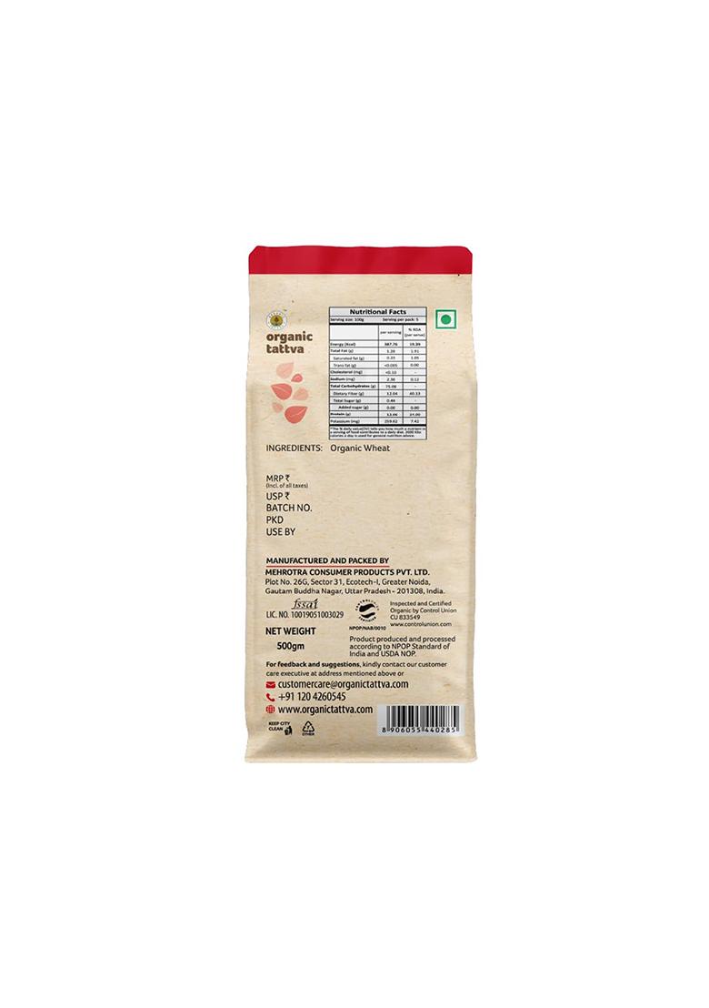 Organic Tattva Wheat Daliya 500g â€“ Broken Wheat Naturally Processed Wheat Rava Pure & Organic Ideal for Healthy Meals Hygienically Packed