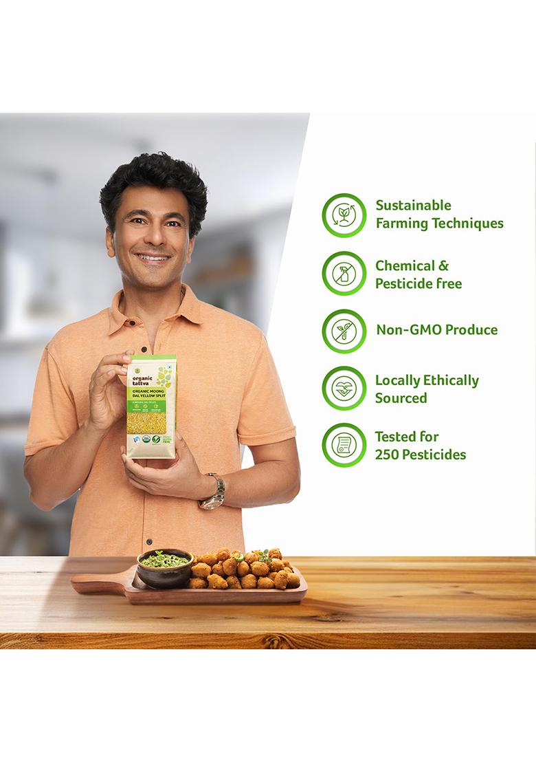 Organic Tattva Yellow Moong Dal Split 500g | Organic Moong Dal | Healthy & Protein-Rich Daal | Natural Daal for Daily Cooking