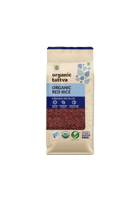 Organic Tattva - Red Rice 1 Kg | Rich Source Of Iron, Vitamins And Antioxidants Certified Organic, Gluten Free No Additives