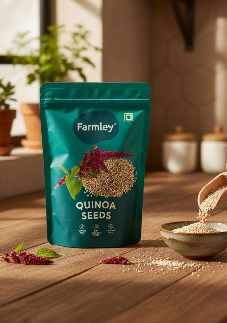 Farmley Natural Quinoa 500 g | Gluten Free | Ready To Cook | High Fibre & Protein Content Quinoa Seeds (Pack of 1) - Indya