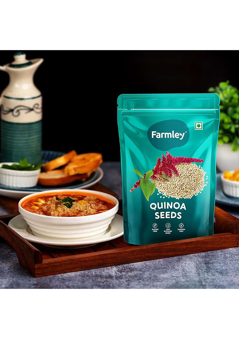 Farmley Natural Quinoa 500 g | Gluten Free | Ready To Cook | High Fibre & Protein Content Quinoa Seeds (Pack of 1) - Indya