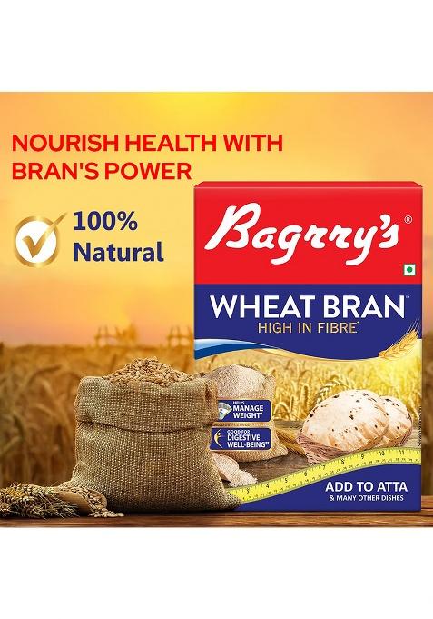 Bagrry'S Bagrryâ€™s Wheat Bran 500g High Fibre & Protein Natural Prebiotic Supports Digestion & Gut Health Ideal for Weight Loss & Baking Add to Atta No Preservatives