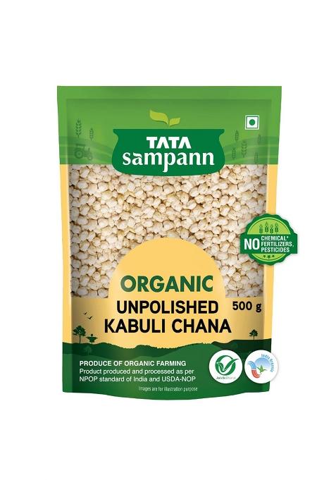 Tata Sampann Organic Unpolished Kabuli Chana, 500G