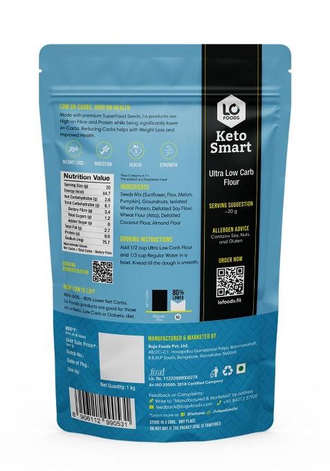 Lo! Foods Ultra Low Carb Keto Atta (1 Kg)