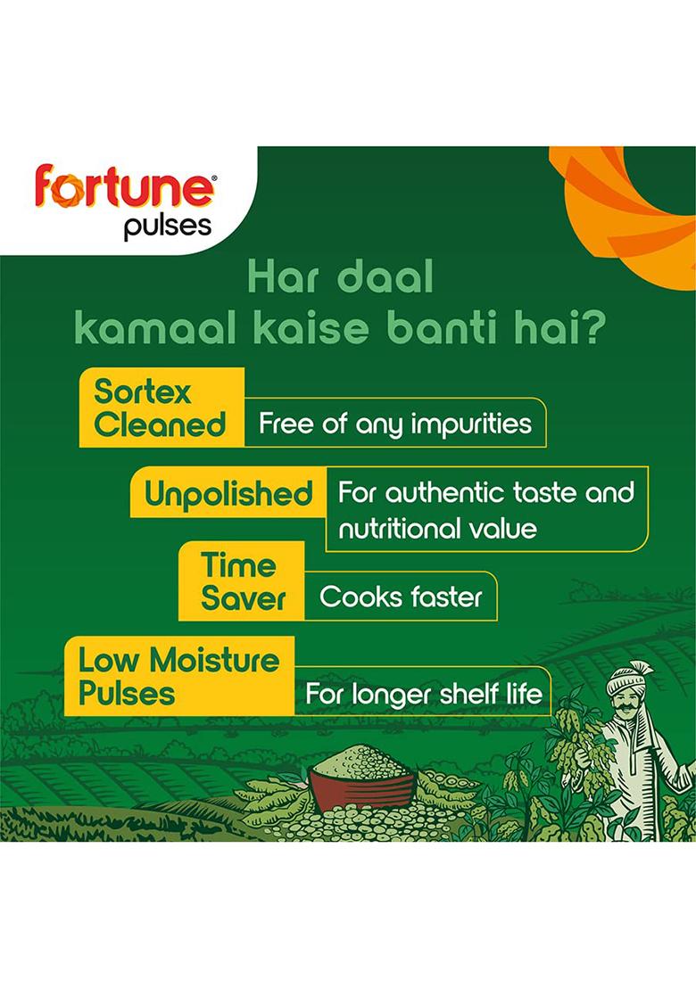 Fortune Masoor Malka (Big), 1 Kg, Unpolished And Sortex Cleaned