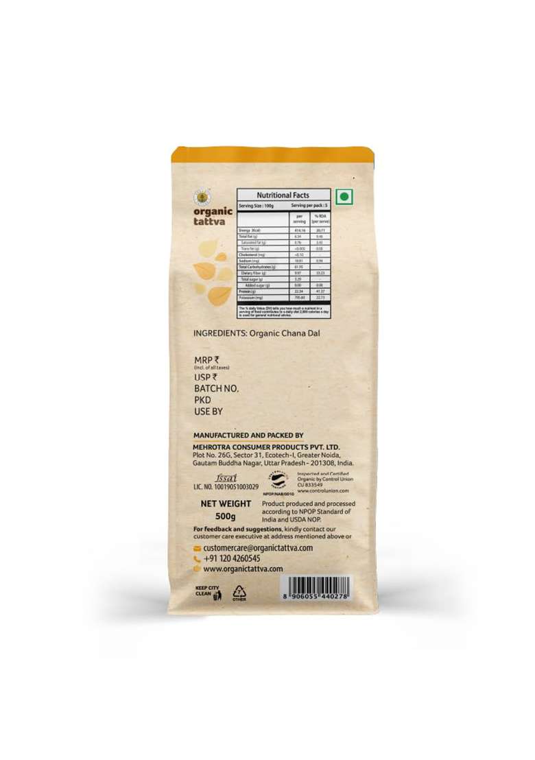 Organic Tattva Besan 500 Gms  - Indya